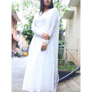 Georgette Gown with Net Dupatta