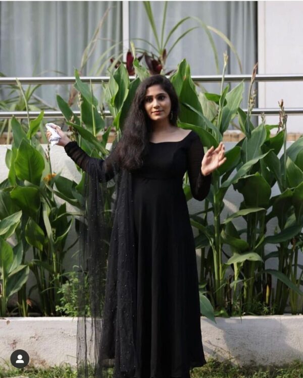 Georgette Gown with Net Dupatta
