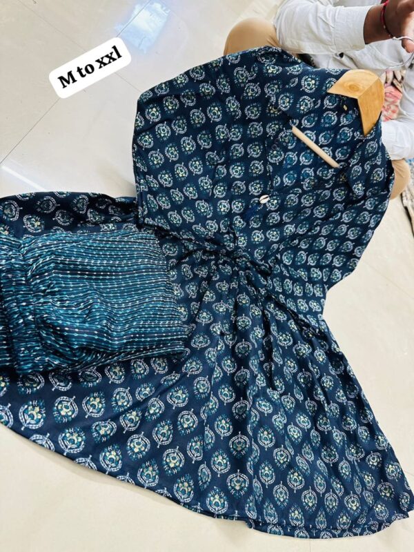 Beautiful printed slub cotton cord set