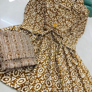 Beautiful printed slub cotton cord set