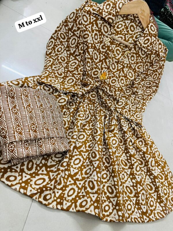 Beautiful printed slub cotton cord set