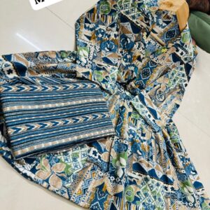 Beautiful printed slub cotton cord set