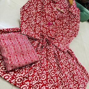 Beautiful printed slub cotton cord set