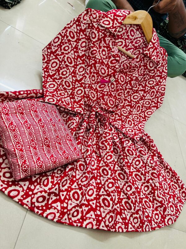 Beautiful printed slub cotton cord set