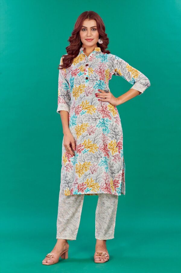 Jaipuri Printed Cotton Kurta And Pant - Image 2