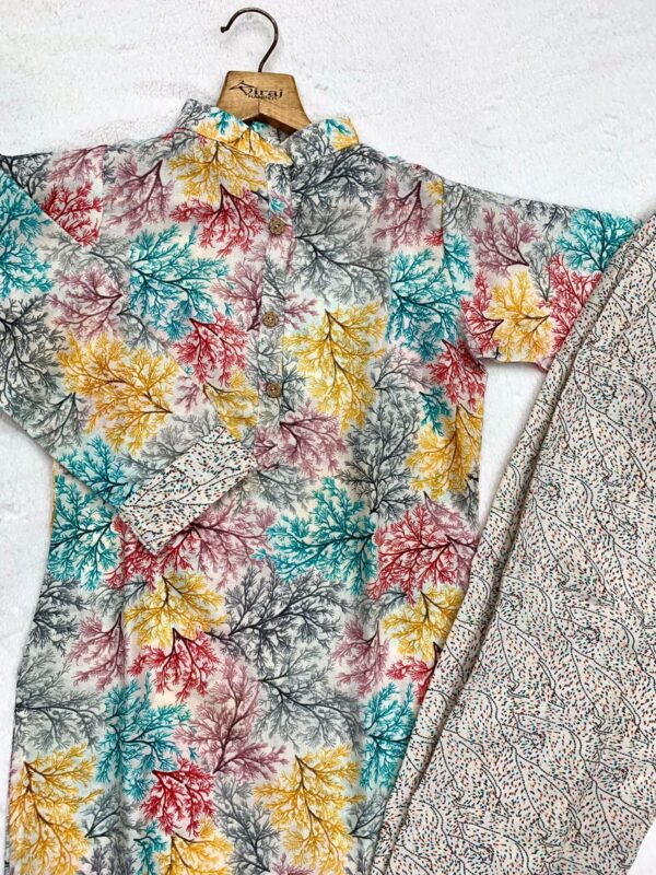 Jaipuri Printed Cotton Kurta And Pant - Image 5