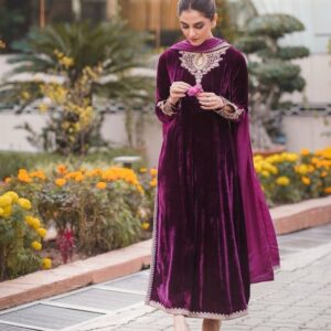 Velvet Kurti-Plazzo Set
