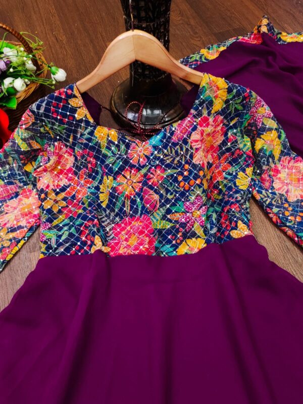 Georgette Gown With Dupatta - Image 4