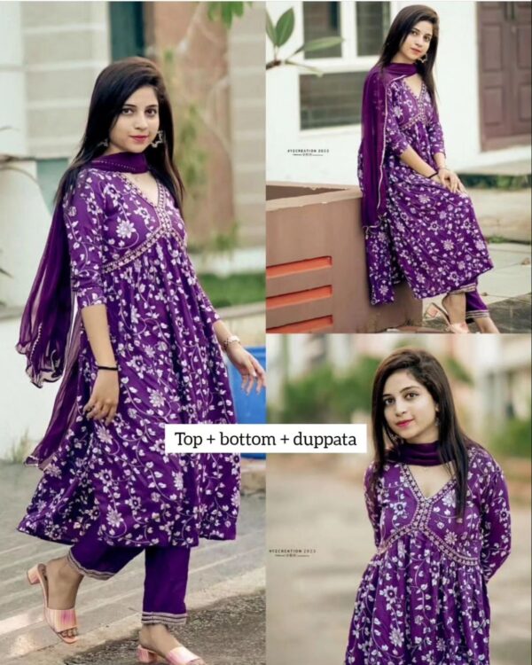 Rayon Cotton Top Pent Dupatta Set - Image 6
