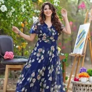 Heavy Georgette printed Gown With Inner