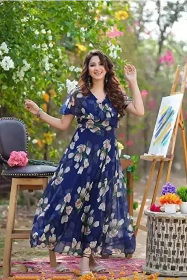 Heavy Georgette printed Gown With Inner