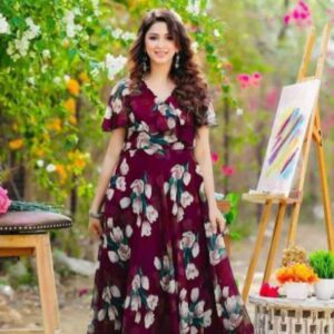 Heavy Georgette printed Gown With Inner