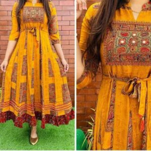 Heavy Rayon Fabric Gown With Digital Print