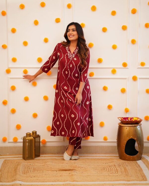 Rayon Kurta pant sets with beautiful neck Embroidery