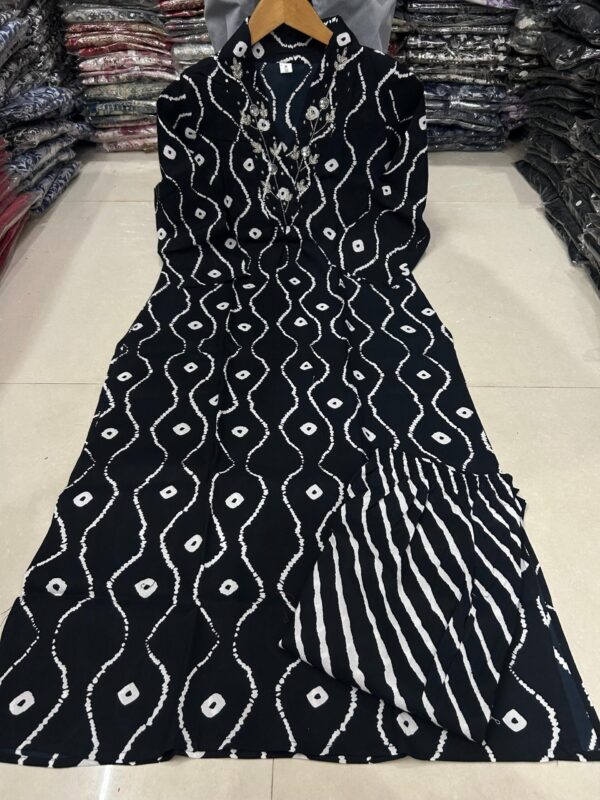 Rayon Kurta pant sets with beautiful neck Embroidery - Image 2
