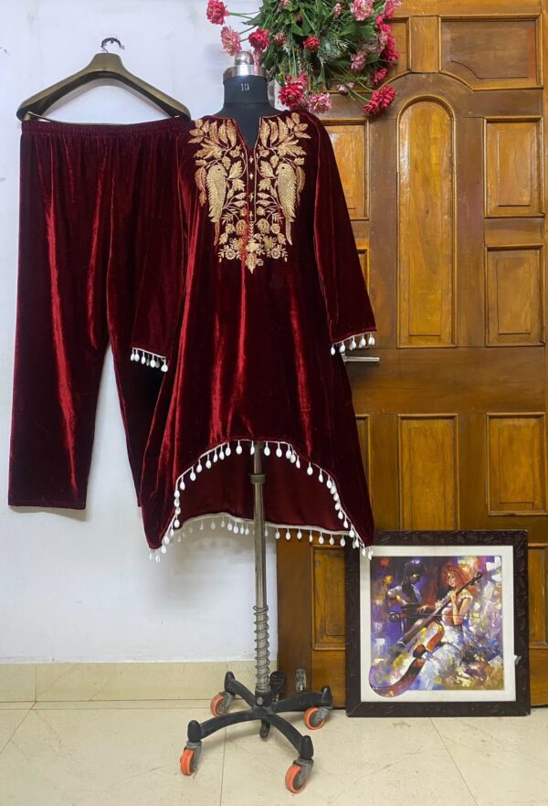 Heavy Velvet Kurti-Plazzo Set - Image 3