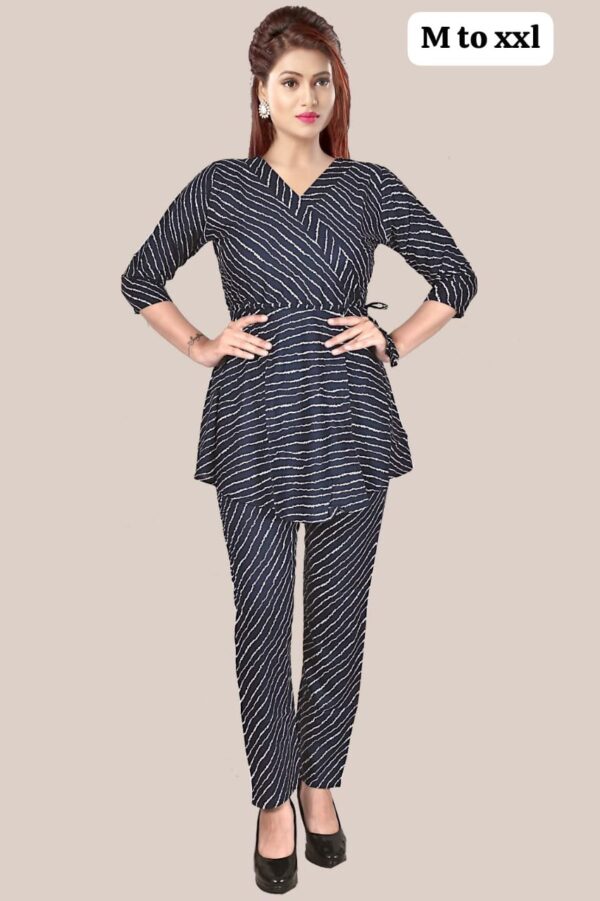 Heavy Soft Reyon With Lehriya Print Cored Set - Image 3