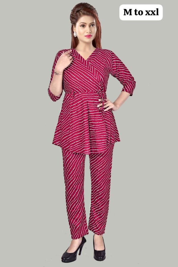 Heavy Soft Reyon With Lehriya Print Cored Set