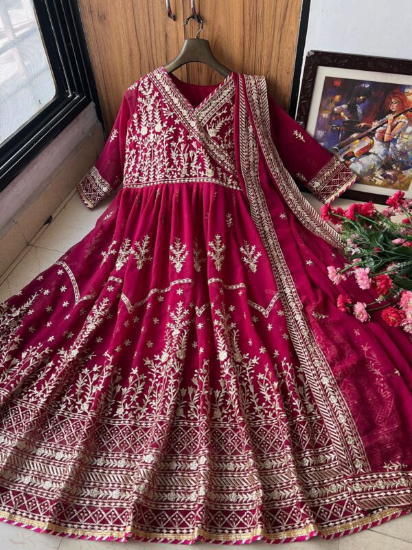 Embroidered Anarkali Gown - Image 5