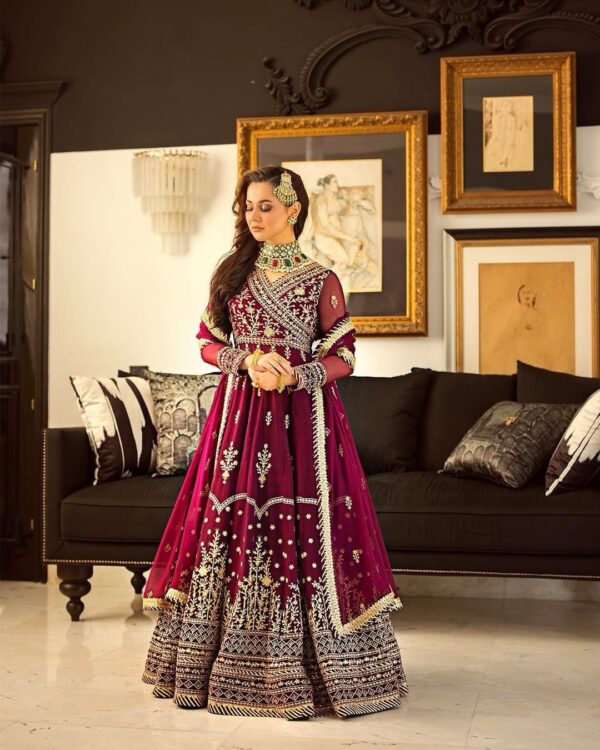 Embroidered Anarkali Gown - Image 3
