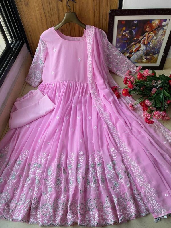 Embroidered Anarkali Gown - Image 5