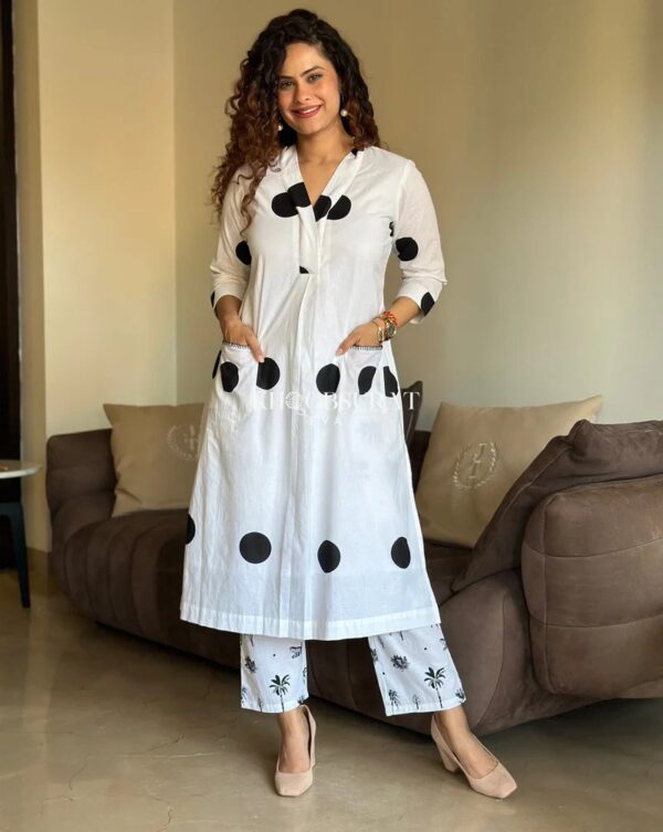 Black Cotton Kurta Set