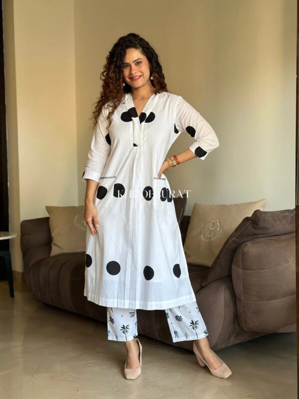 Black Cotton Kurta Set - Image 4