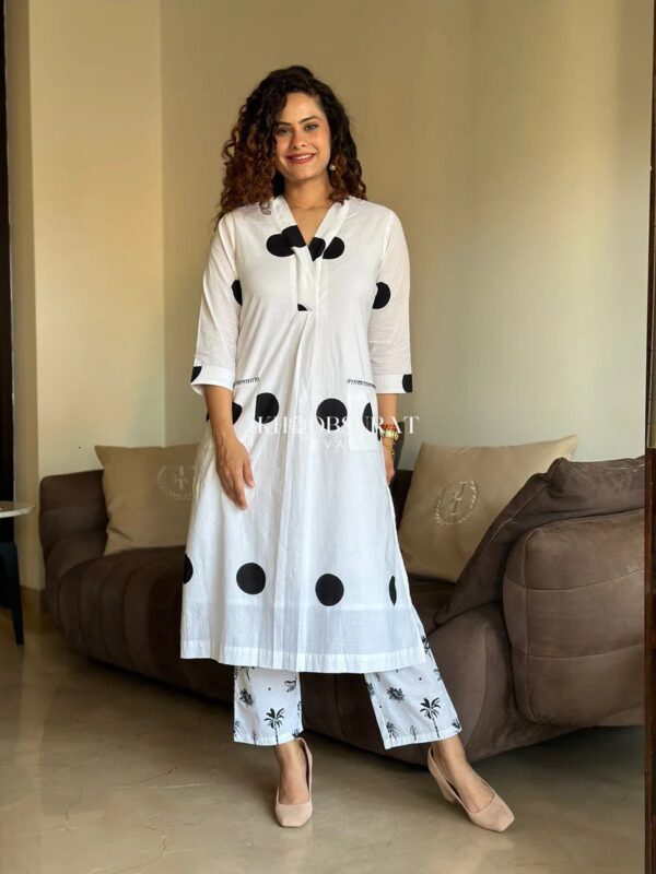 Black Cotton Kurta Set - Image 3