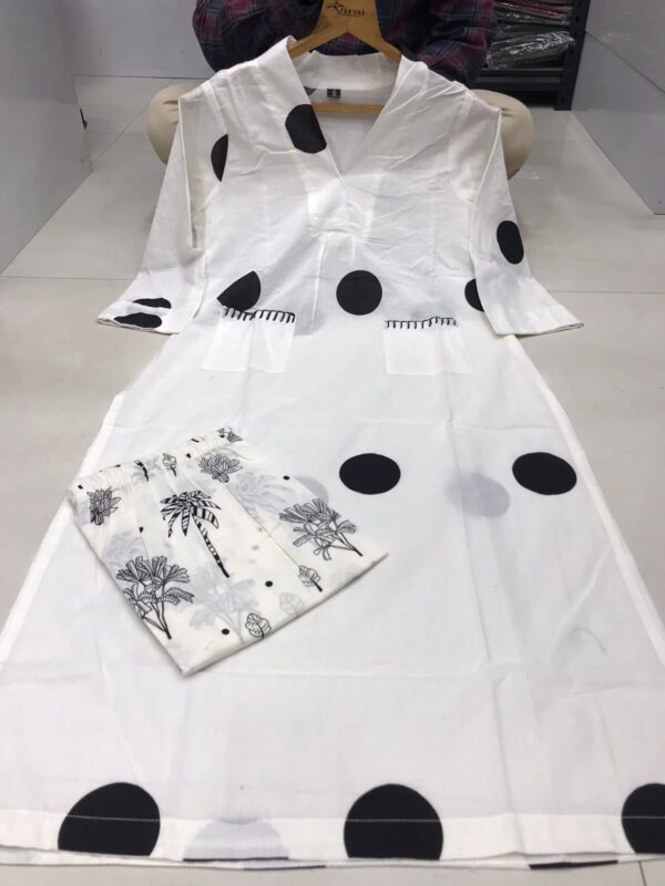 Black Cotton Kurta Set - Image 8
