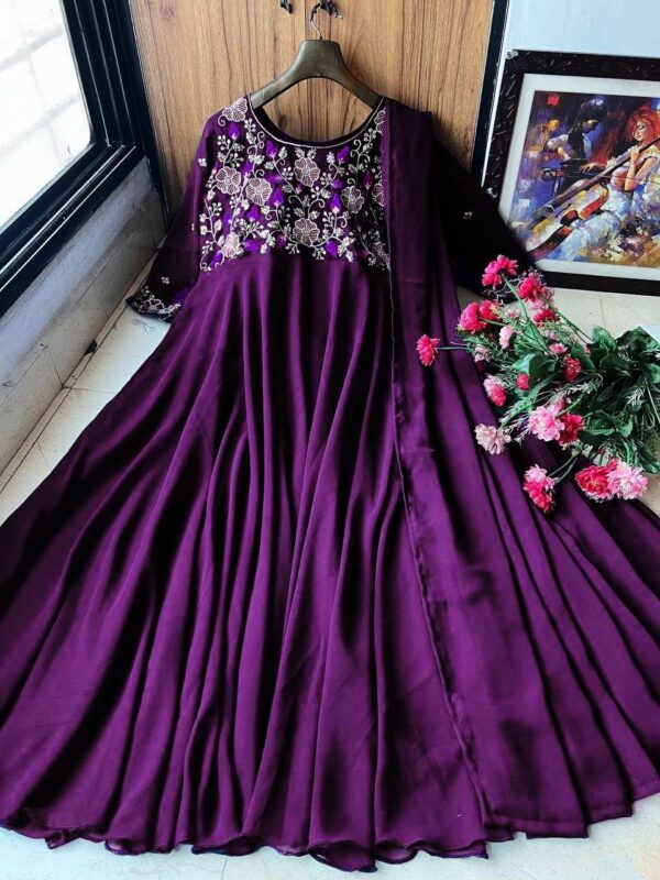 Designer Sequence Embroidered Anarkali Gown - Image 2