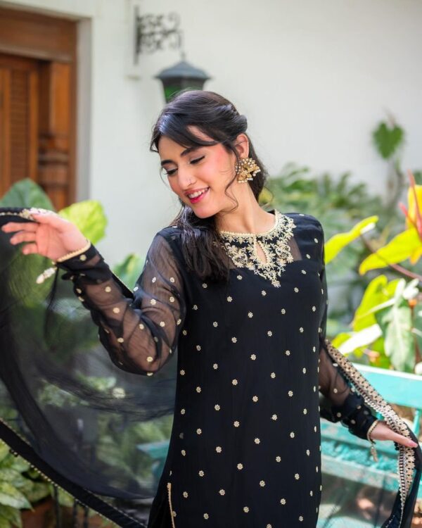 Heavy Georgette Kurti Pant Set - Image 6