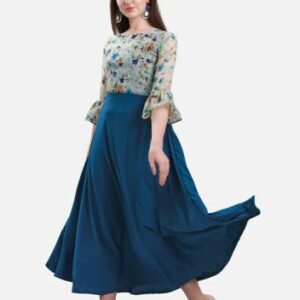 Heavy Georget And Creap Long Gown