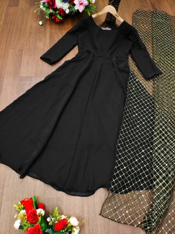 Georgette Gown With Net Dupatta - Image 2