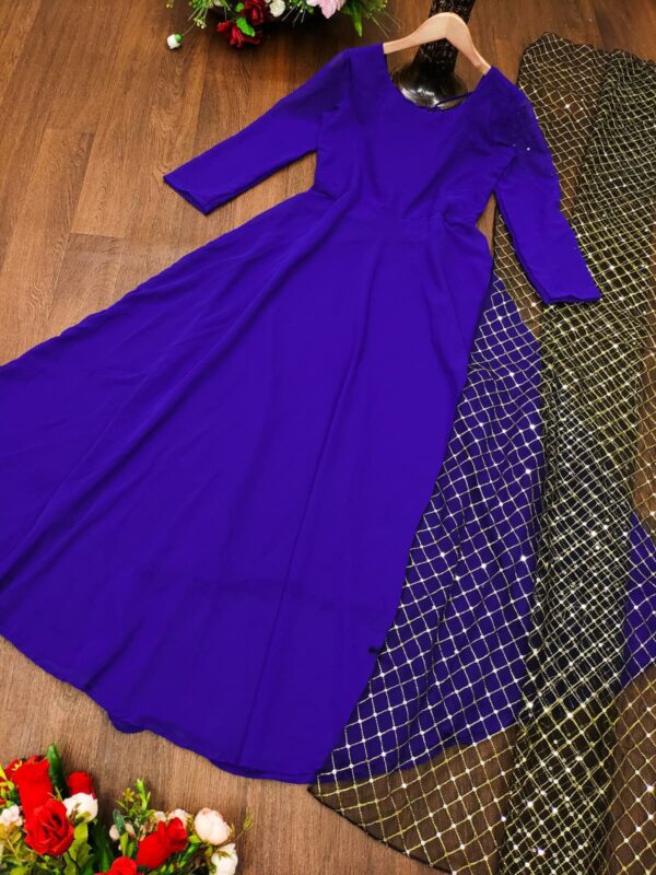 Georgette Gown With Net Dupatta - Image 3