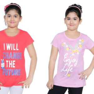 Kid's Girl Cotton T-Shirt Combo ( 2 T-Shirts )