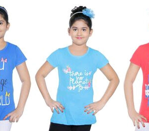 Cotton Kid's Girl T-Shirts Set ( 3 T-Shirts )
