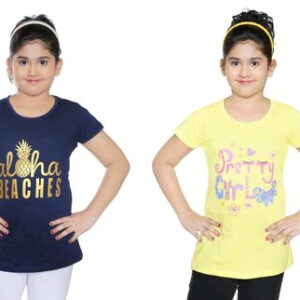 Kid's Girl Cotton T-Shirt Combo ( 2 T-Shirts )