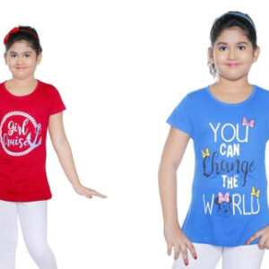 Kid's Girl Cotton T-Shirt Combo ( 2 T-Shirts )