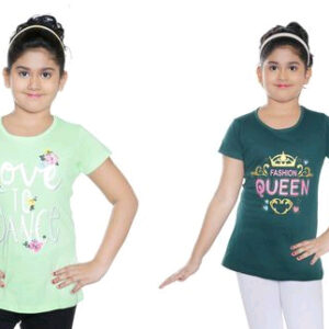 Kid's Girl Cotton T-Shirt Combo ( 2 T-Shirts )