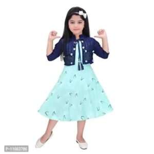 Girl's Beautiful Rayon Fabric Midi Frock Dress