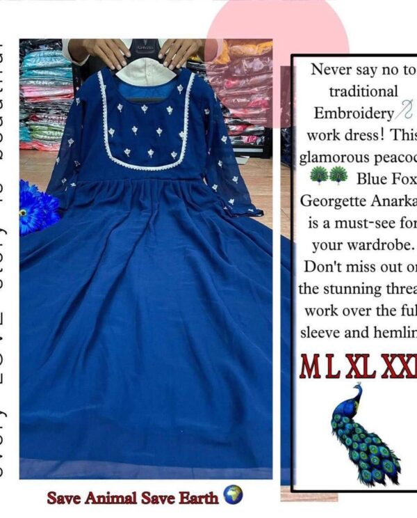 Georgette with full embodery work Gown - Image 7