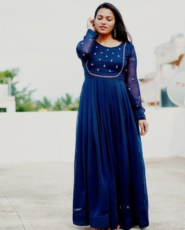 Georgette with full embodery work Gown