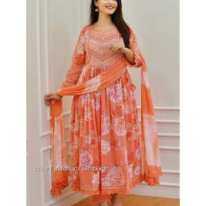 Pure Rayon Cotton Embroidered Suite For Women