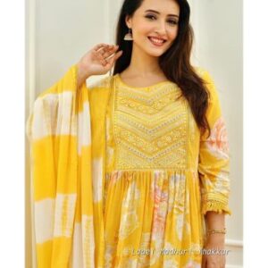 Pure Rayon Cotton Embroidered Suite For Women