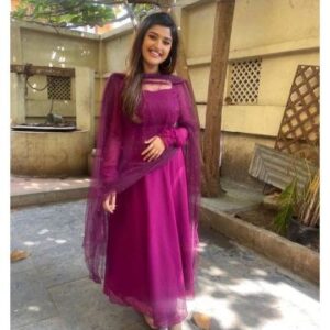 Georgette Gown with Net Dupatta