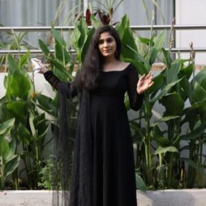 Georgette Gown with Net Dupatta