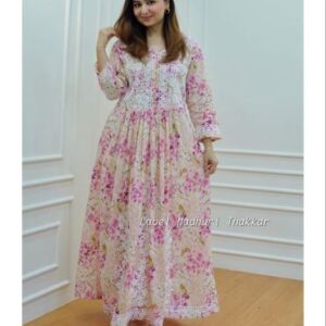 Georgette Fabric Embroidered Gown