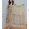 Stylish Cotton Kurti Pent Set With Chanderi Silk Dupatta - Image 6