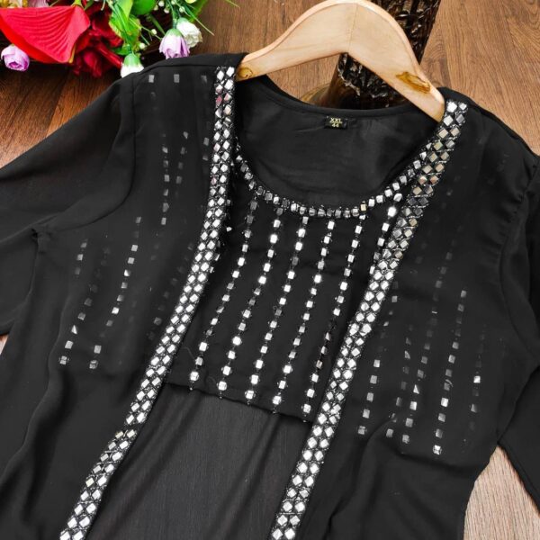 Stylish Crope Top Skirt With Shrug & Blouse - Image 2