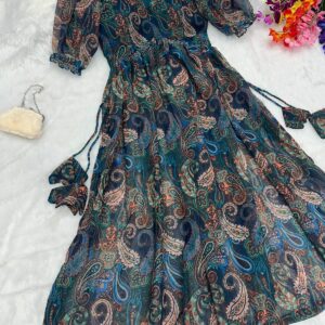 Georgette Fabric Nyracut Kurties With Digital Print